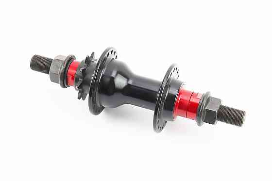 Втулка задня BMX алюмінієва 14Gx36H драйвер 9т, 4 пром-підшипники 6902 2RS, вісь 14мм, кріпл. гайка, чорно-червона FB-A275В Київ