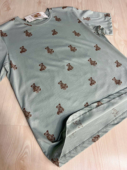 Футболка жіноча Pepper&mint CB24-35 ведмедики принт оливкова, оливковий, S Київ - фото 2