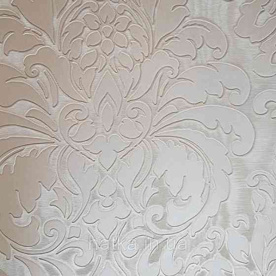 Шпалери вінілові на паперовій основі Sirpi Italian Silk 7 вензелі дамаски структурні сріблясті рожеві Київ