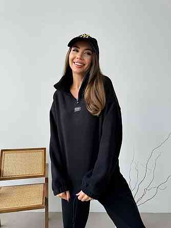 Женский повседневный костюм из плотного флиса полар. Черный, 46/48 Одесса