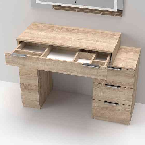 Стол туалетный Трюмо Кристалл, Дуб Сонома, 1200/452/847 Львов