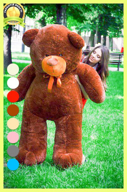 Плюшевий ведмедик М'яка іграшка Ветли 200 см Шоколадний Тернопіль - фото 2