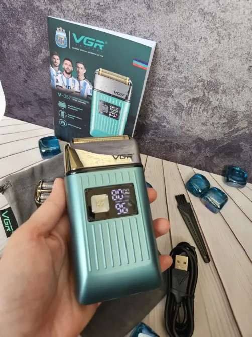 Бритва VGR V357 чоловіча, акумуляторна, водостійка, з триммером і лезвиями з нержавіючої сталі Одеса - фото 10