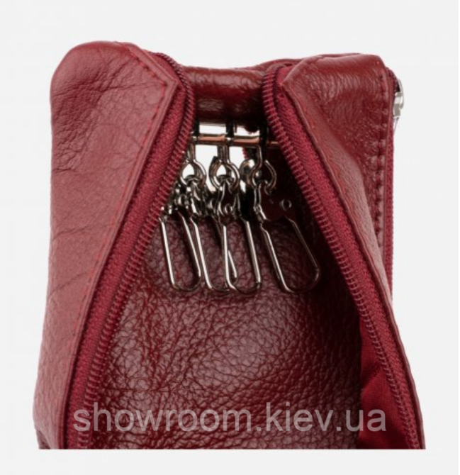 Женская кожаная бордовая ключница (405) Киев - изображение 3