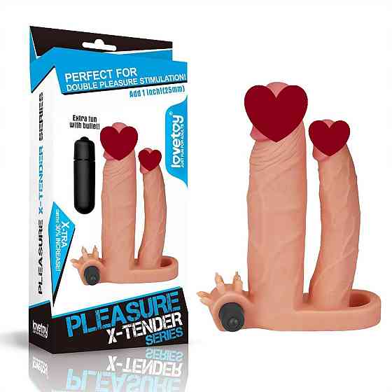 Насадка на член Add 1 Vibrating Double Penis Sleeve Sex Aura Київ