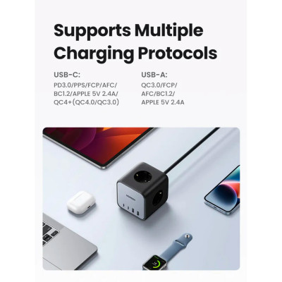 Зарядное устройство Ugreen 4xUSB 65W DigiNest Cube (2хUSB-C+2xUSB-A) CD268 (60113) Винница - изображение 2