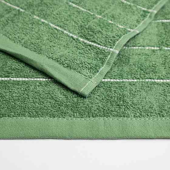 Махровое кухонное полотенце с полосками 30х50 см 400г/м2 GM Textile (Зеленый) Сумы