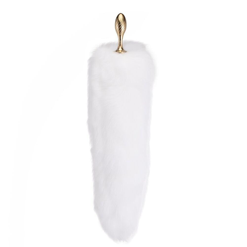 Металевий Анальна пробка Лисий хвіст LOCKINK SEVANDA White Fox-Tail Anal Pear-shape Plug Sex Aura Київ - фото 2
