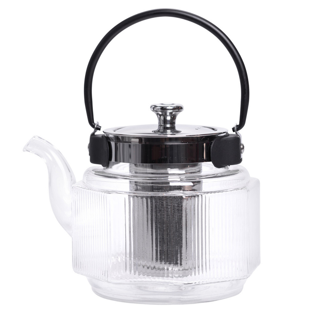 Чайник заварник скляний 1.1 л з ручкою та фільтром Київ - фото 2