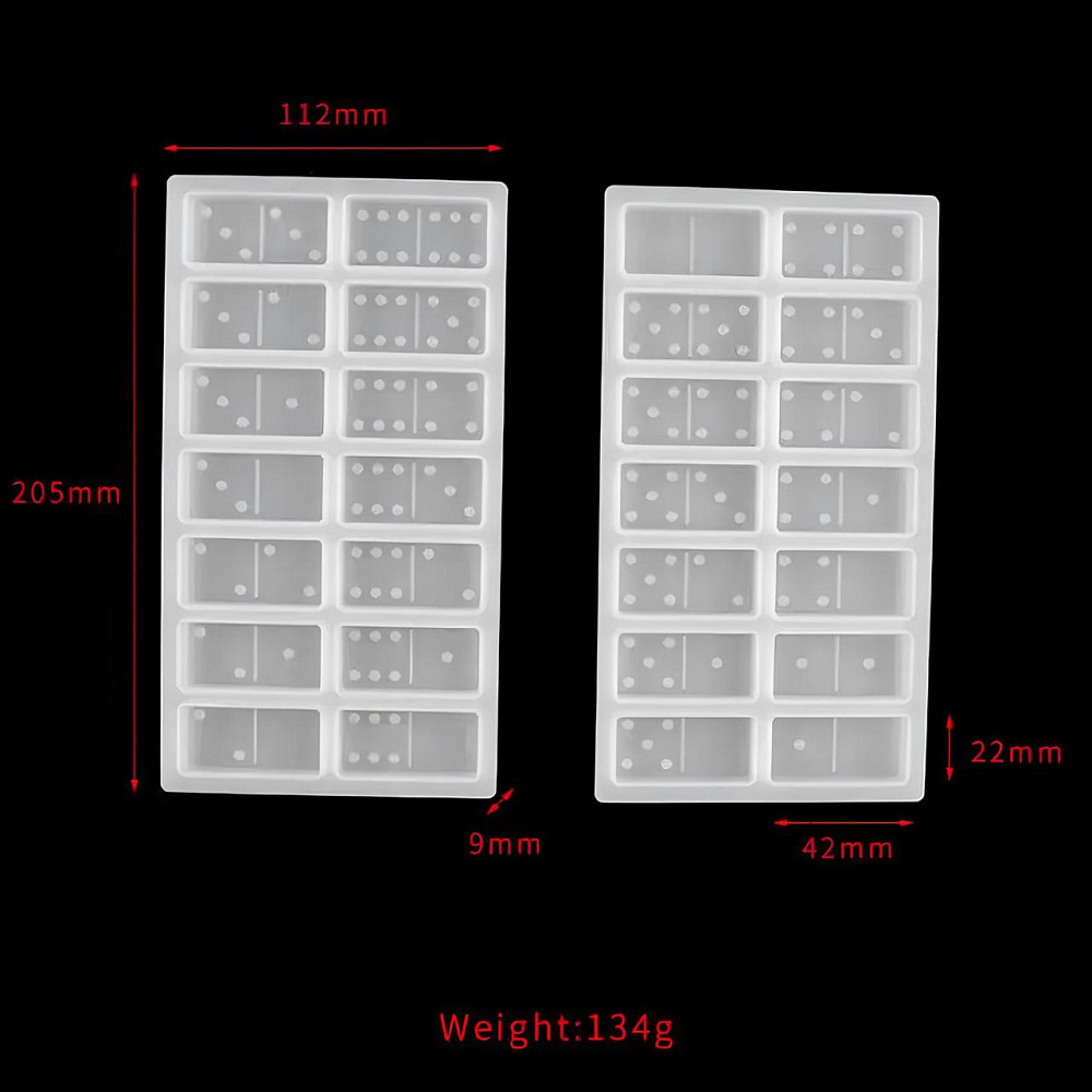 Силиконовая форма для домино RESTEQ 205х112х9 мм — форма для эпоксидной смолы, полимерной глины, мыла и других поделок (набор 2 Киев - изображение 3