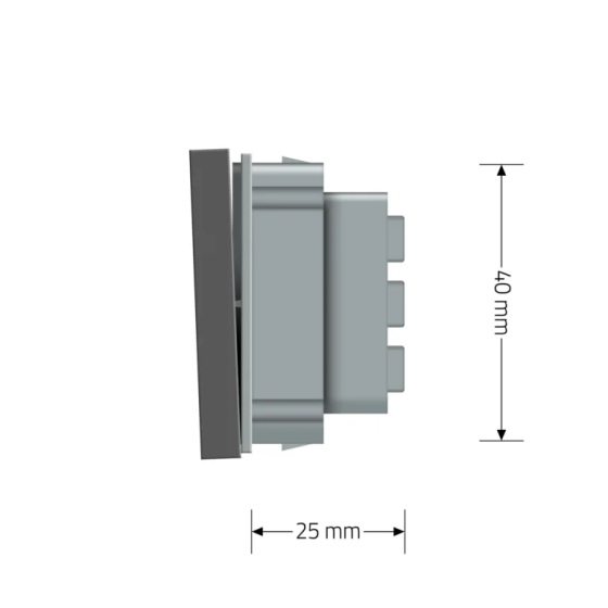 LIVOLO Кнопковий вимикач без фіксації (дзвінковий / імпульсний) LIVOLO, сірий, модуль без рамки Коломия