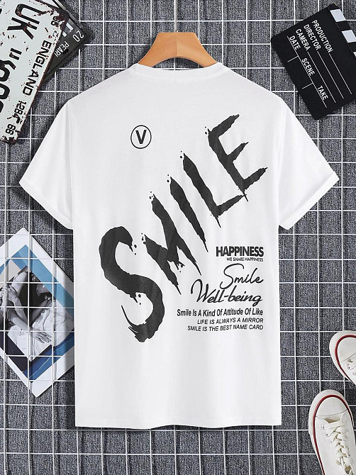 Футболка чоловіча с принтом  48 Біла 2664092946 Дніпро - фото 1