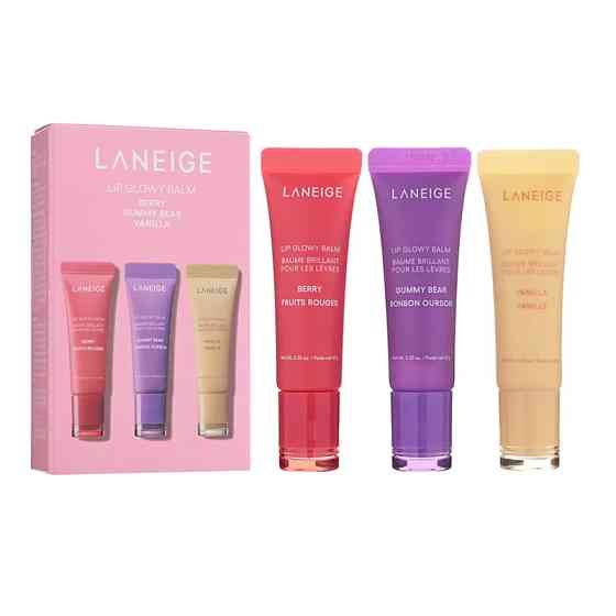 Набір бальзамів для сяючих губ Lip Glowy Balm Trio Holiday Set Laneige Київ