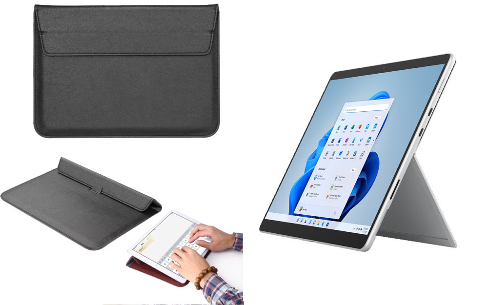 Чохол-конверт VitoCase для Microsoft Surface Pro 8, Pro 9, з функцією підставки для планшета Чорний Київ - фото 1