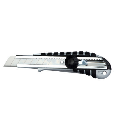 Ніж монтажний Sigma корпус метал/гума, лезо 18мм, гвинтовий замок (8211051) Вінниця - фото 1