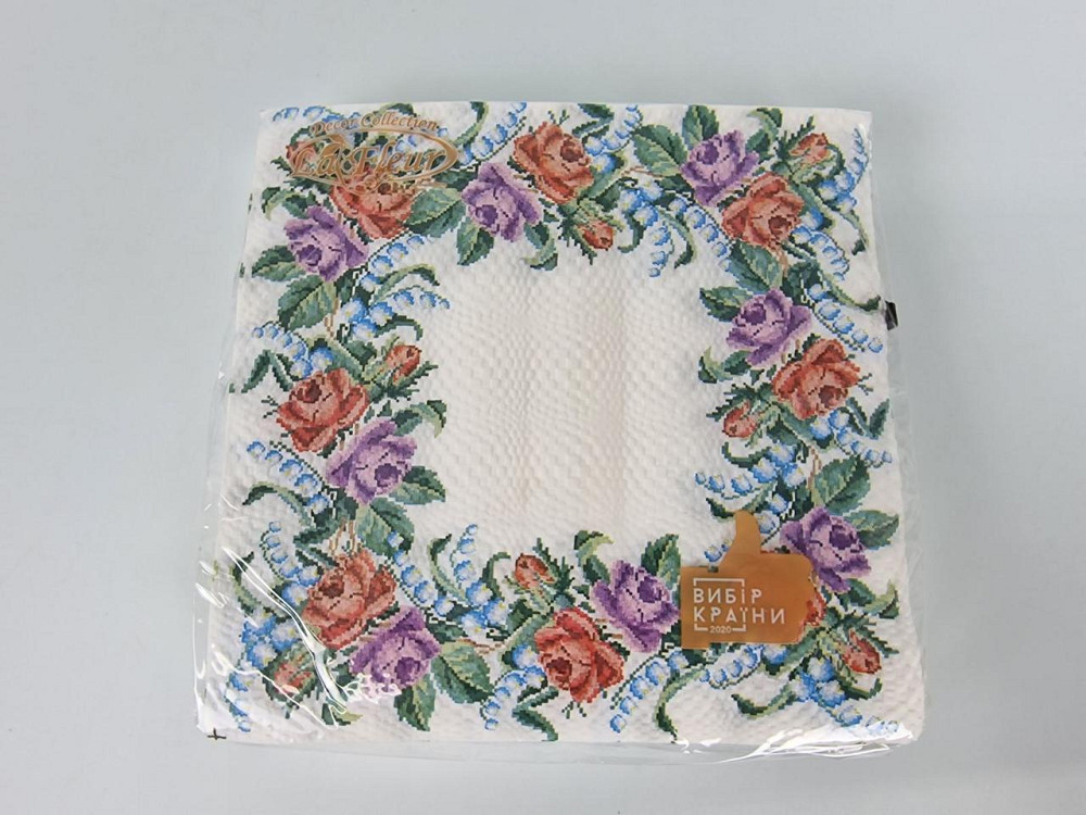Двухслойная цветочная салфетка (ЗЗхЗЗ, 16шт)  La Fleur Цветочный венок (1313) (1 пачка) Харьков - изображение 1