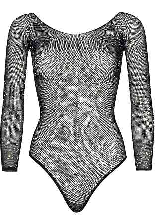 Сітчасте боді зі стразами Leg Avenue Crystalized fishnet bodysuit Black One Size Sex Aura Київ