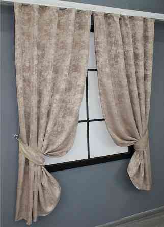Комплект коротких штор VR-Textil Жакард Sultan YL № 1290ш Бежево-пудровий 130х170 см 2 шт (35-0085) Київ