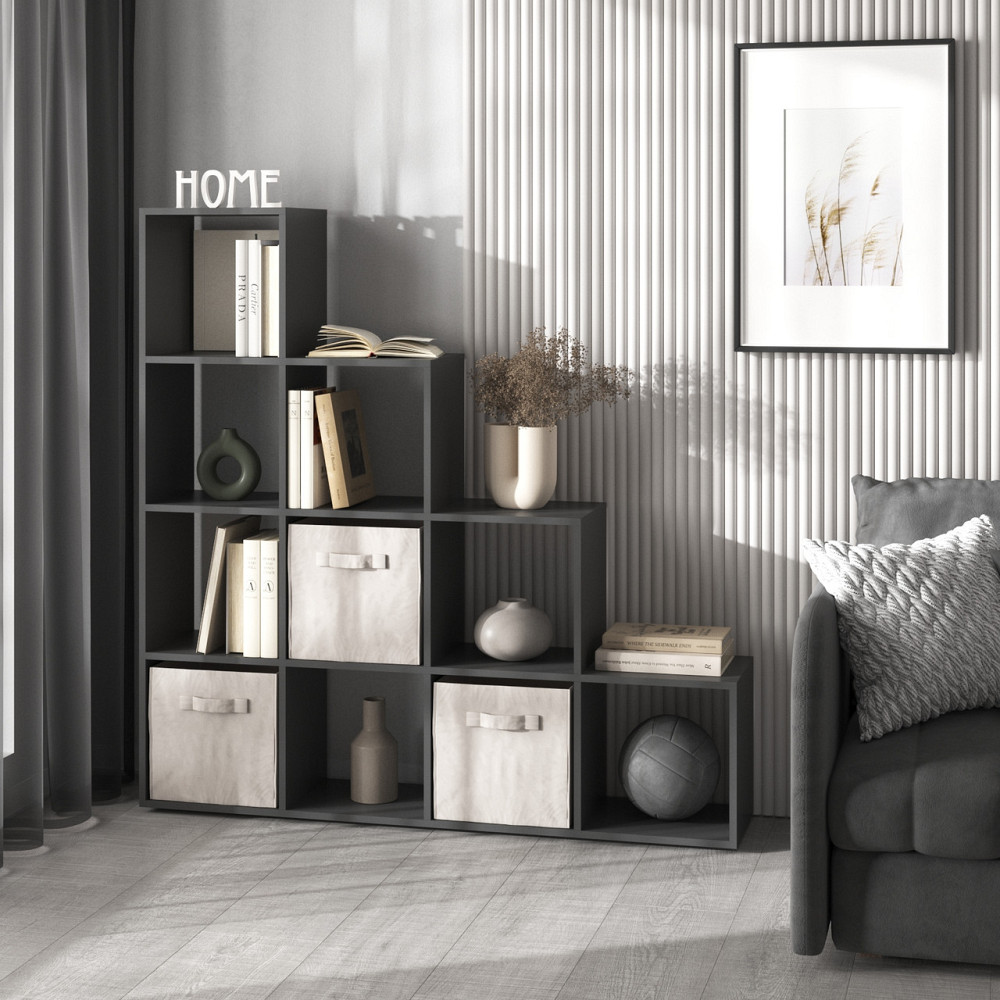 Стелаж VAYS M-40, книжкова полиця з 10 комірками, етажерка для дому, іграшок і декору, ЛДСП, 143×29×143 см Львів - фото 2