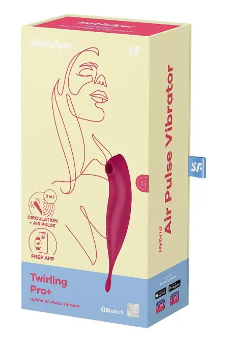 Смарт-вибратор для клитора с вакуумной стимуляцией Satisfyer Twirling Pro+ dark red Львов - изображение 7