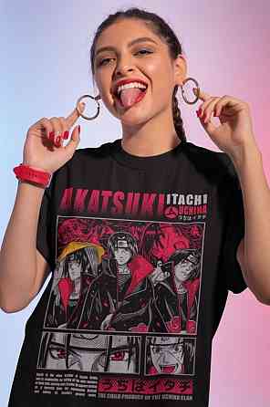 Футболка для мальчика аниме Наруто оверсайз (рост от 165 до 180 ) Черний AnimeJ1097m Днепр