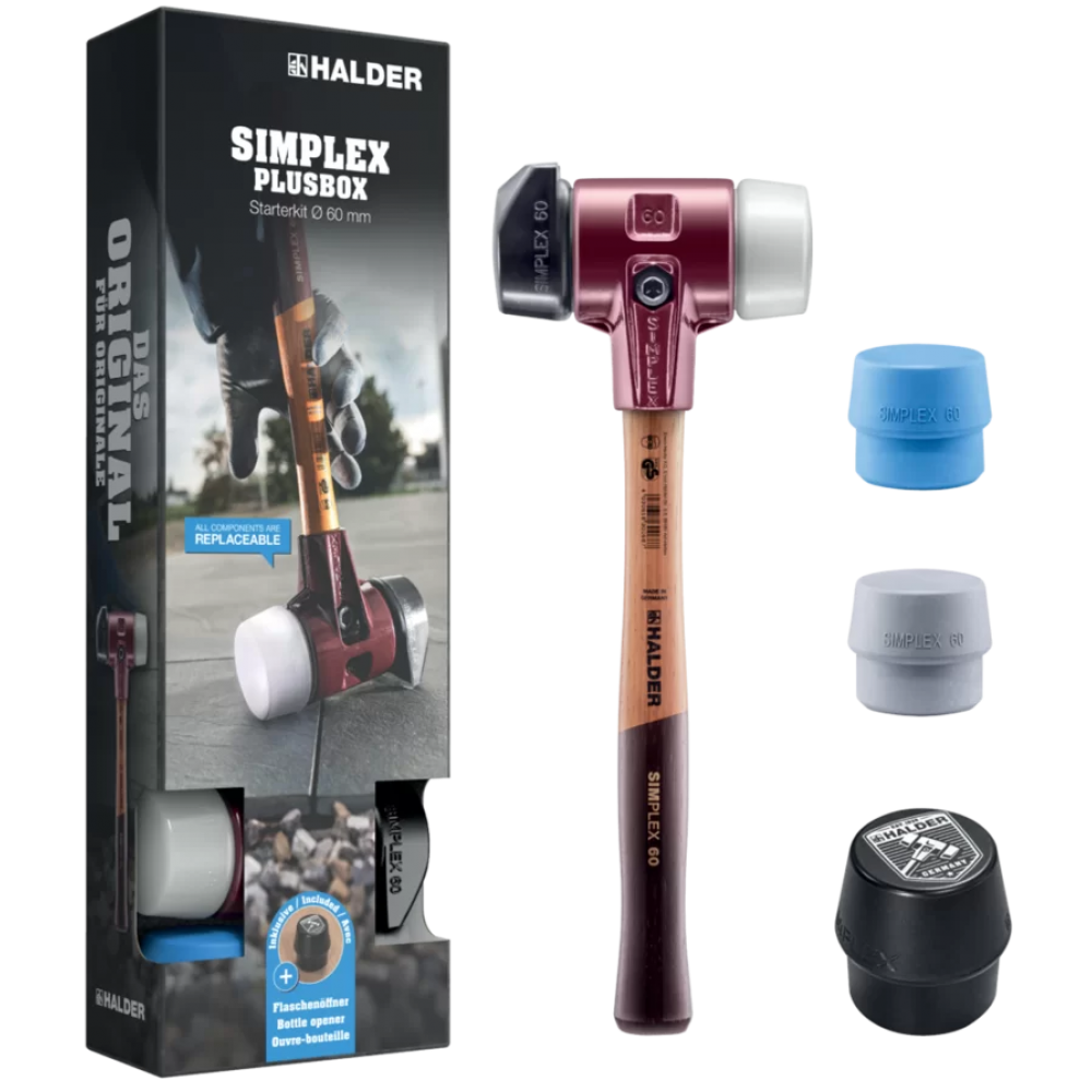 Молоток HALDER Simplex 3027 насадки из черной резины, резинового композита, суперпластика Одесса - изображение 1