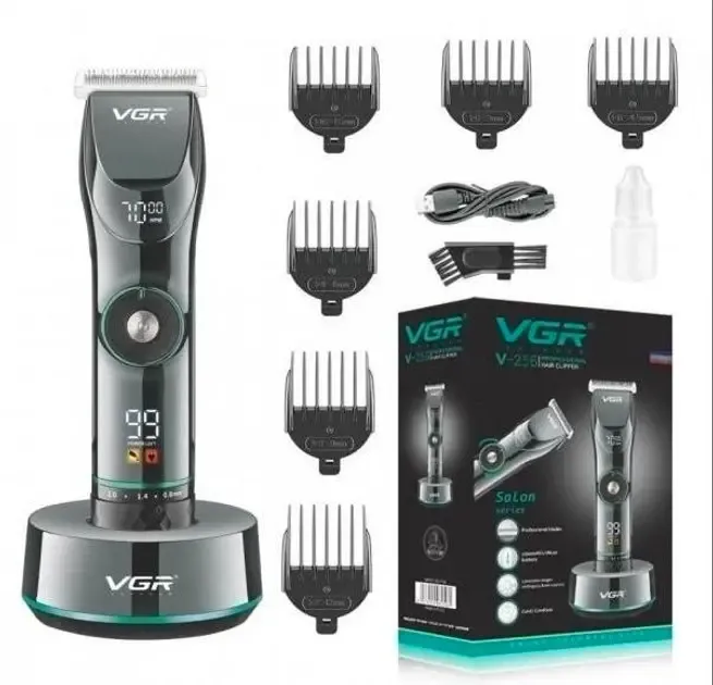 Мощная профессиональная машинка для стрижки с подставкой VGR V-256 / Универсальная машинка для стрижки волос Коломия - фото 1