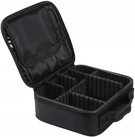 Черная Органайзер бокс із дзеркалом бьюті кейс косметичка валіза сумка для зберігання косметики та приладдя 26х23х10 см Коломия