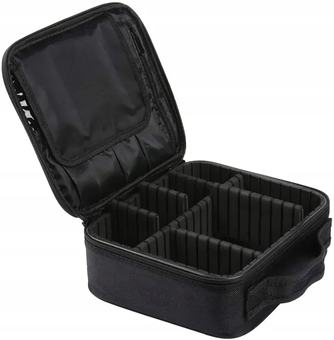 Черная Органайзер бокс із дзеркалом бьюті кейс косметичка валіза сумка для зберігання косметики та приладдя 26х23х10 см Коломия - фото 2