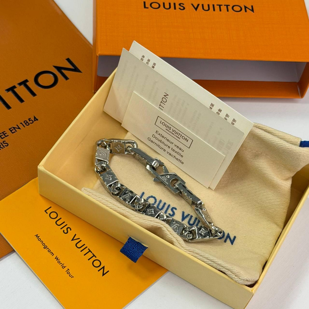 Мужской брендовый браслет Lv, ЛВ (20205) silver Киев - изображение 1