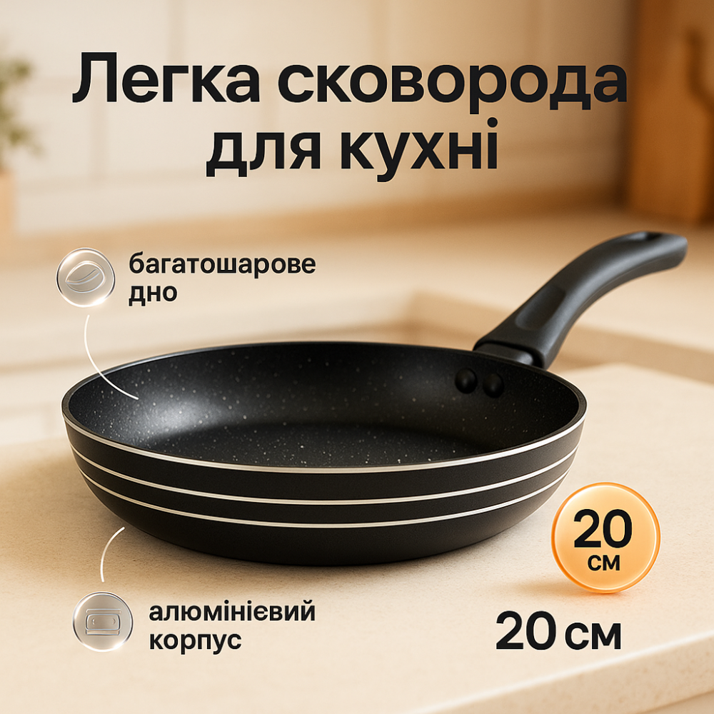 Новая алюминиевая сковорода UNIQUE, Сковорода для приготовления пищи без масла для повара VZ-19 Львов - изображение 10