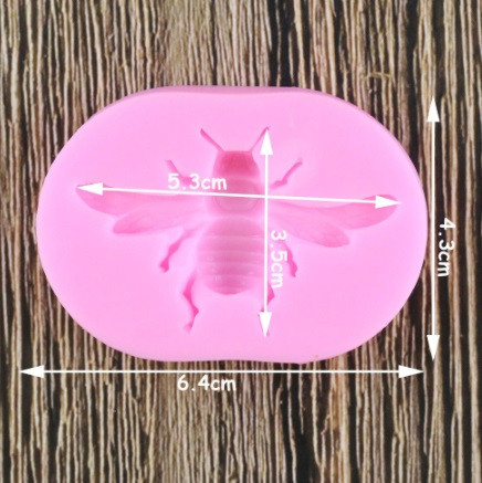 Молд силиконовый Пчела 64 на 43 мм розовый Киев - изображение 2