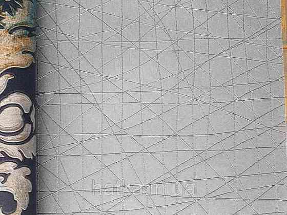 Шпалери вінілові на флізелін Sirpi Alta gamma Sempre 3 абстракція смужка павутинка сріблом на блакитному Київ