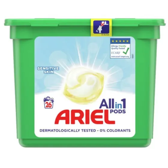 Капсулы для стирки Ariel Pods Все-в-1 Для чувствительной кожи, для белых и цветных тканей, 26 шт Львов