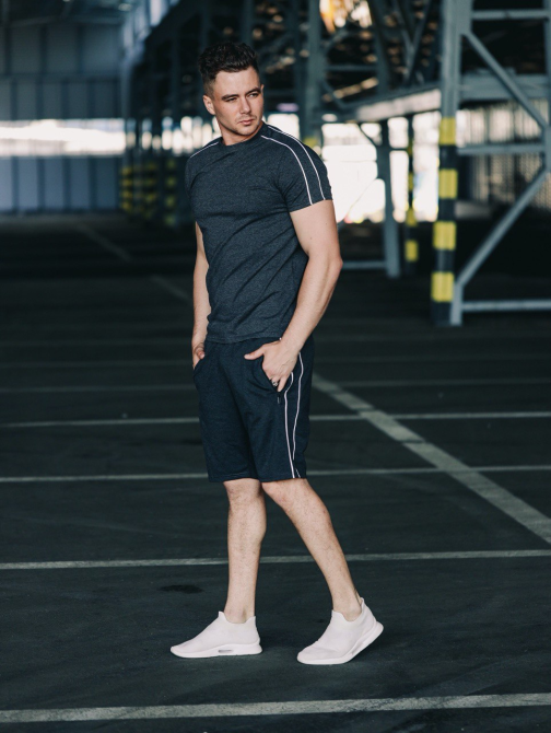 Шорти чоловічі трикотажні з кантом Антрацит XL Харків - фото 1