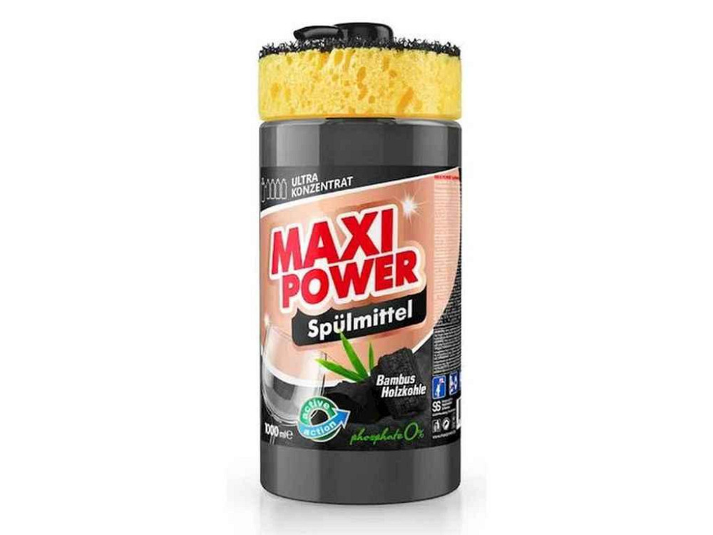 Средство для мытья посуды 1л (дозаторгубка) Черное угли ТМ MAXI POWER Solmir Киев - изображение 1