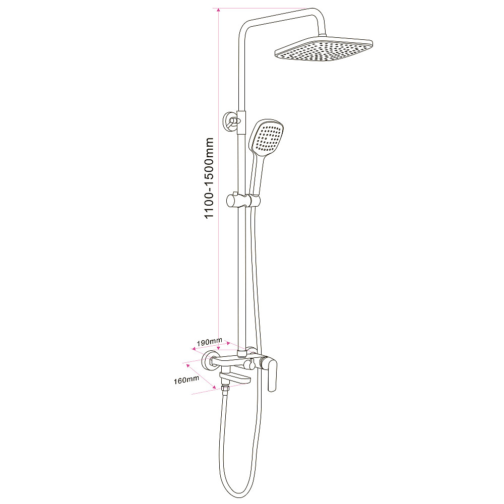 Душова система Globus Lux LAGUNA GLA-0002NE Луцьк - фото 2