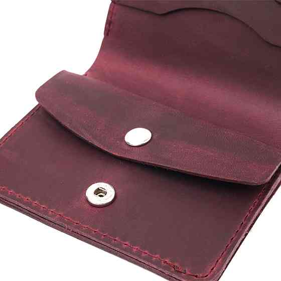 Шкіряне матове портмоне Shvigel 16604 Бордовий Київ