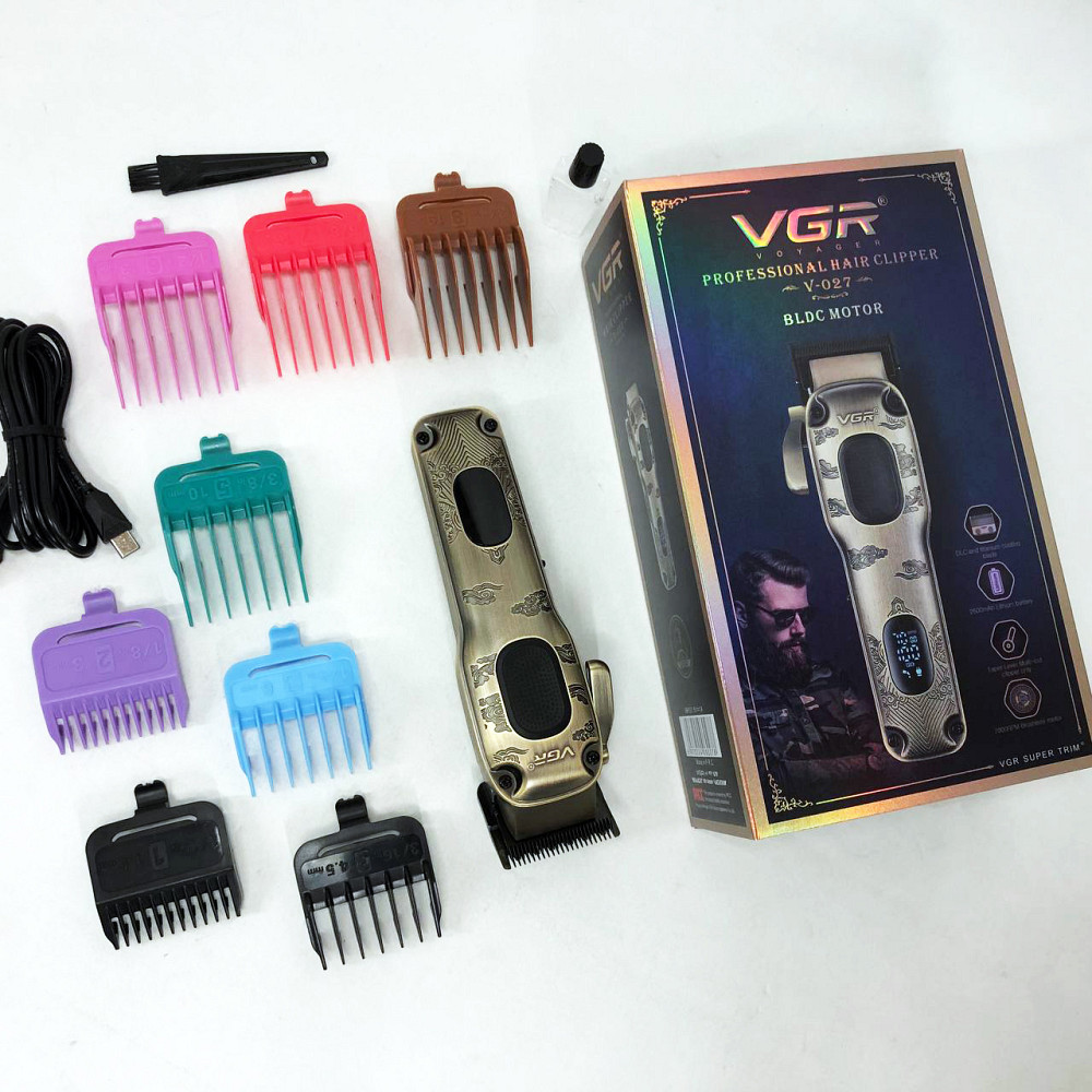 Профессиональный триммер с набором насадок VGR, Аккумуляторная машинка для стрижки волос с насадками CS-33 Львов - изображение 6