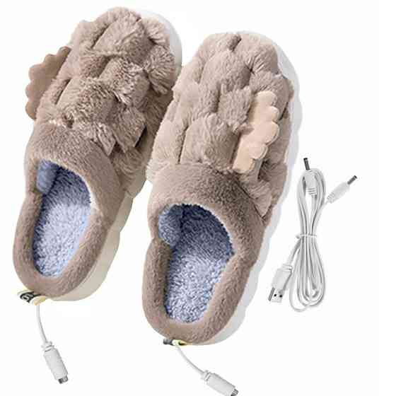 Домашние комнатные тапочки с подогревом A-232 USB c крыльями Beige Киев