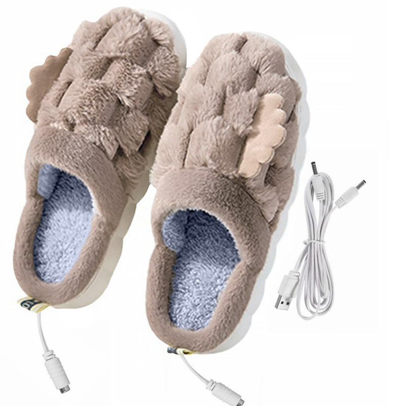 Домашние комнатные тапочки с подогревом A-232 USB c крыльями Beige Киев - изображение 1