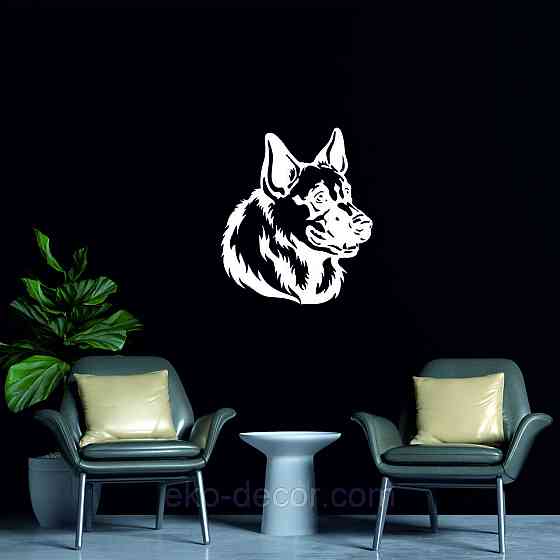 Декоративне настінне Панно «Овчарка», Декор на стіну 70*60 см, Білий Київ