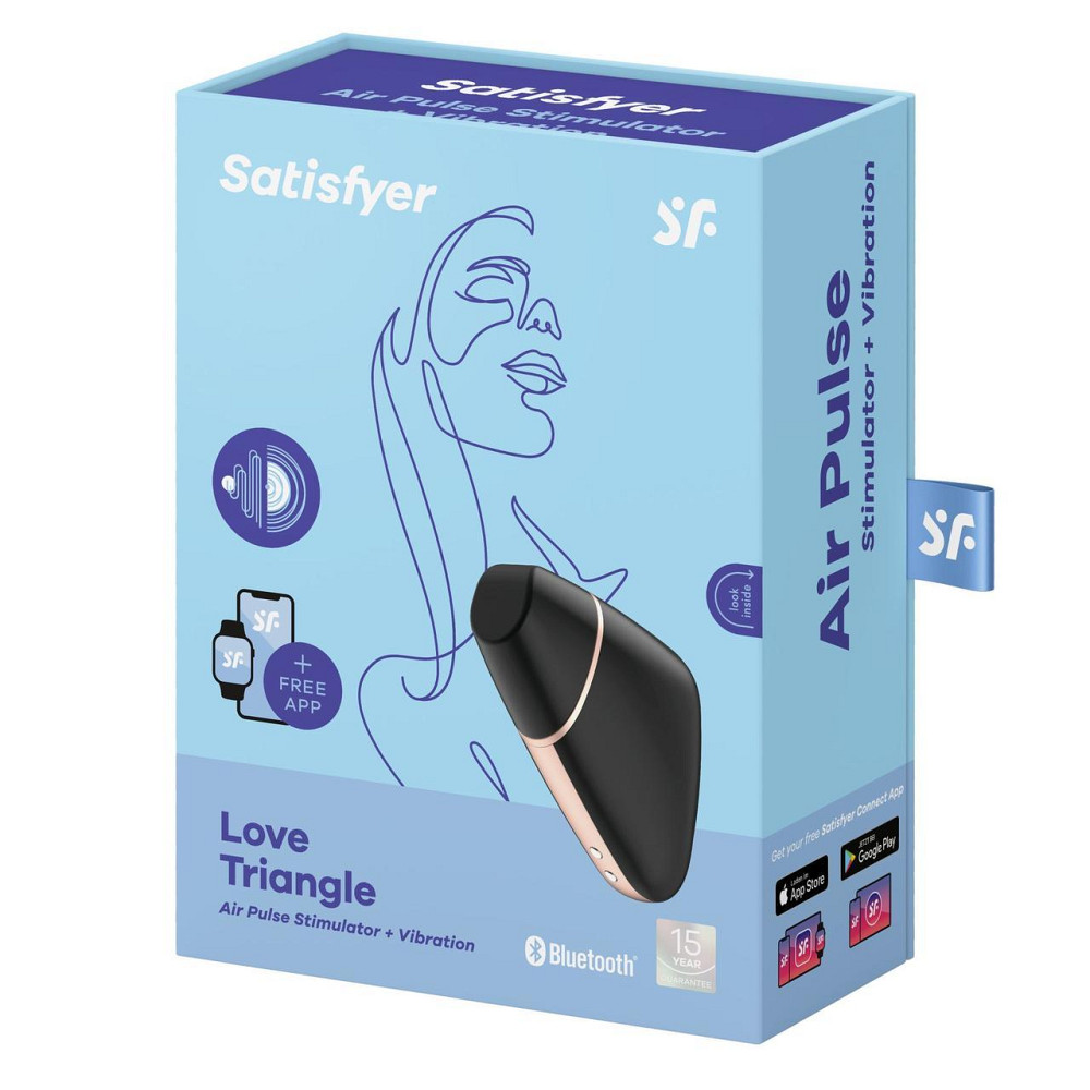 Вакуумный клиторальный стимулятор Satisfyer Love Triangle Black с управлением через интернет Sex Aura Киев - изображение 7