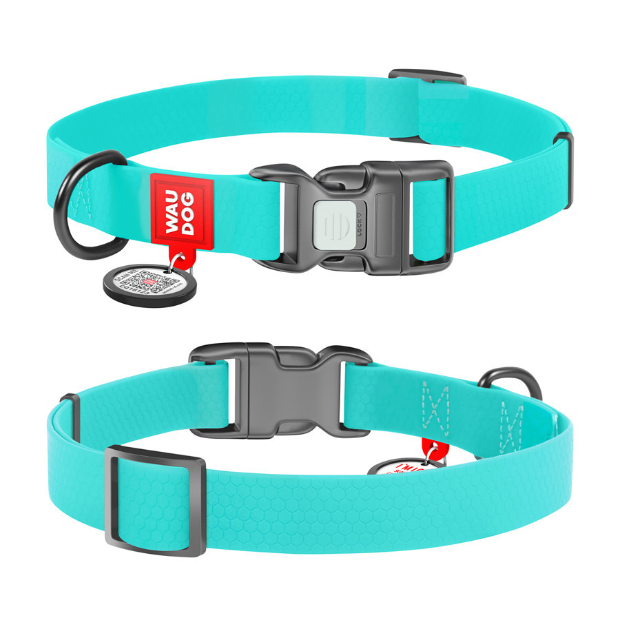 Ошейник для собак водостойкий WAUDOG Waterproof c QR паспортом, светонакопительный, пластиковаяя пряжка-фастекс, Ш 15 мм, Дл Киев - изображение 4