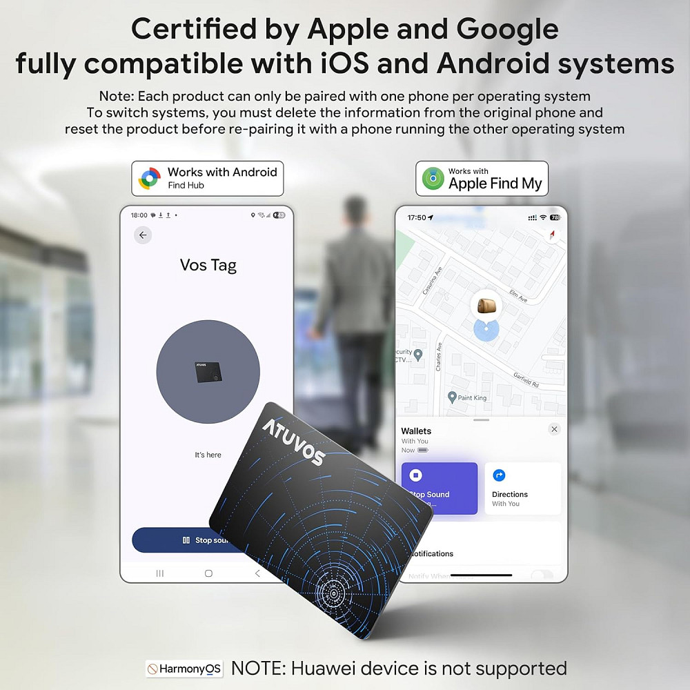 Трекер для пошуку гаманця, документів та предметів ATUVOS Card Tag iOS Луцк - изображение 2