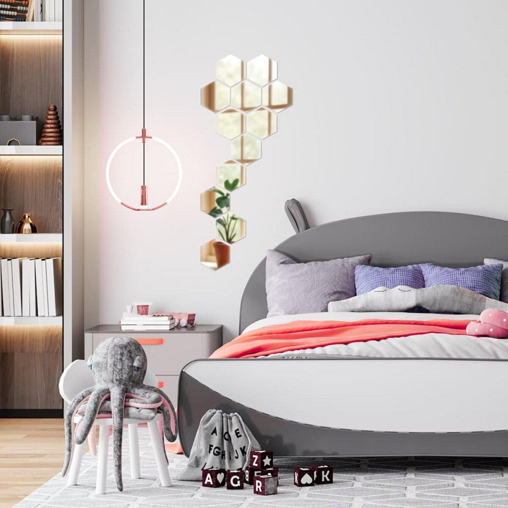 Зеркальный декор акриловый самоклеющийся 85*95мм серебро,12шт (D) SW-00002512 Днепр - изображение 5