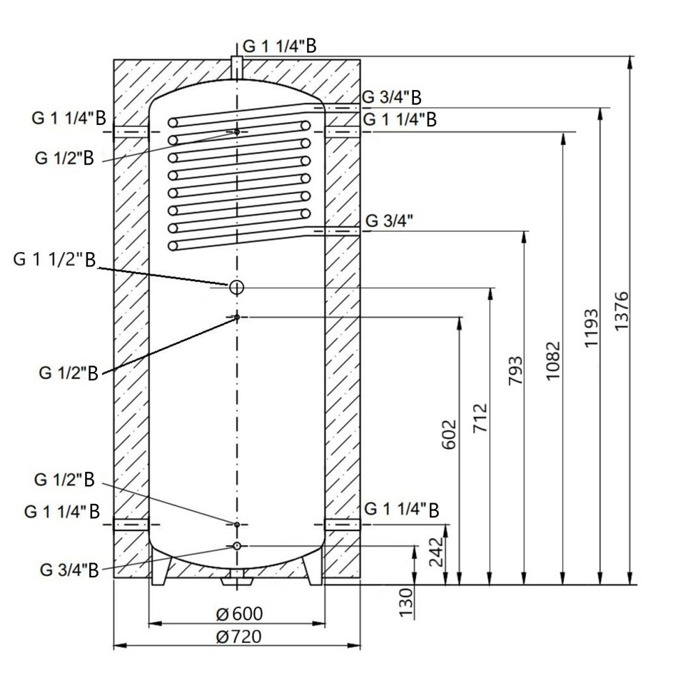 Теплоакумулятор Thermo Alliance TAI-10 350 з теплообмінником 1,4 кв. м із ізоляцією 60 мм Київ - фото 2