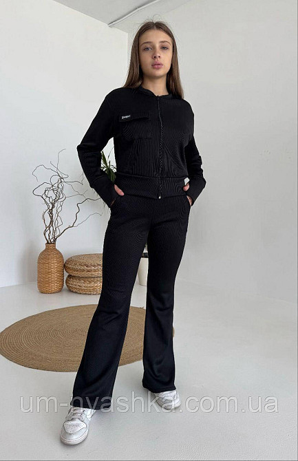 Брюки чорні теплі на велюровій основі р.122-164 Кривий Ріг - фото 2