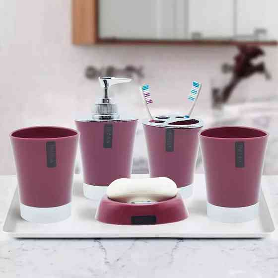 Набор аксессуаров для ванной Bathlux люкс качества , 6 предметов Бордовый Каменец-Подольский