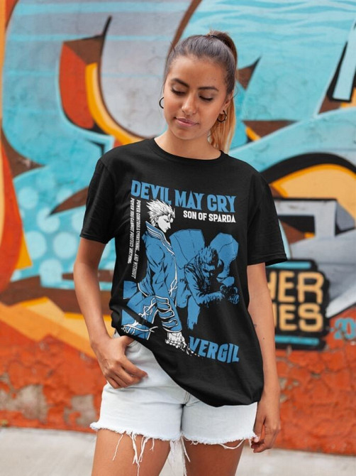 Футболка мужская аниме Девил Май Крй Виргил оверсайз (S/M/L) Черний AnimeJ1203 Днепр - изображение 10